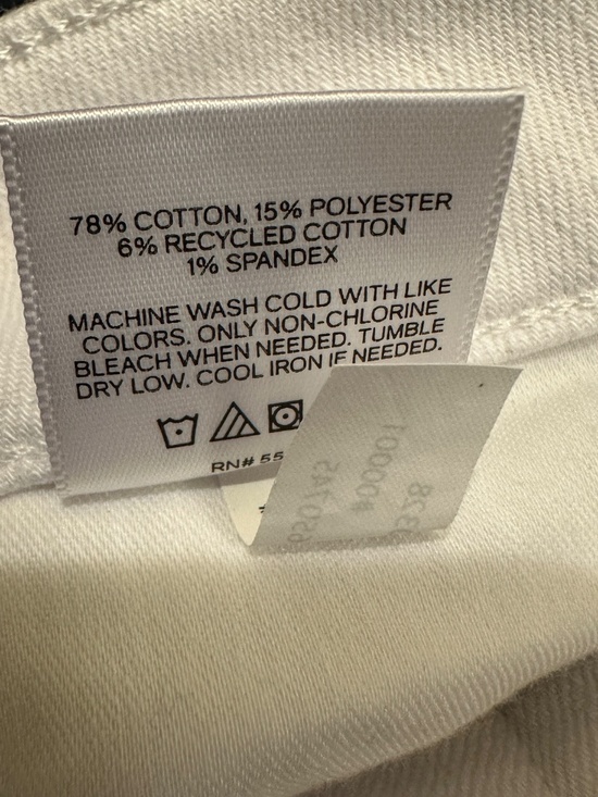 Express White High Rise Midi Jean Skirt Size 12 - Picture 15 of 16